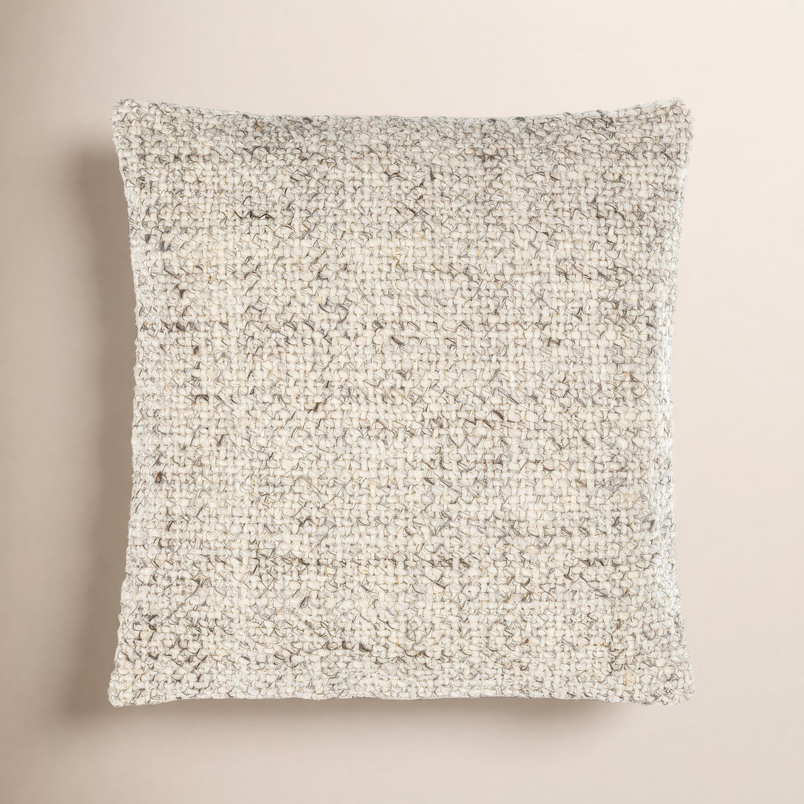 Wool Throw Pillow, 18"H x 18"W, Polyester/Polyfill, Antique White