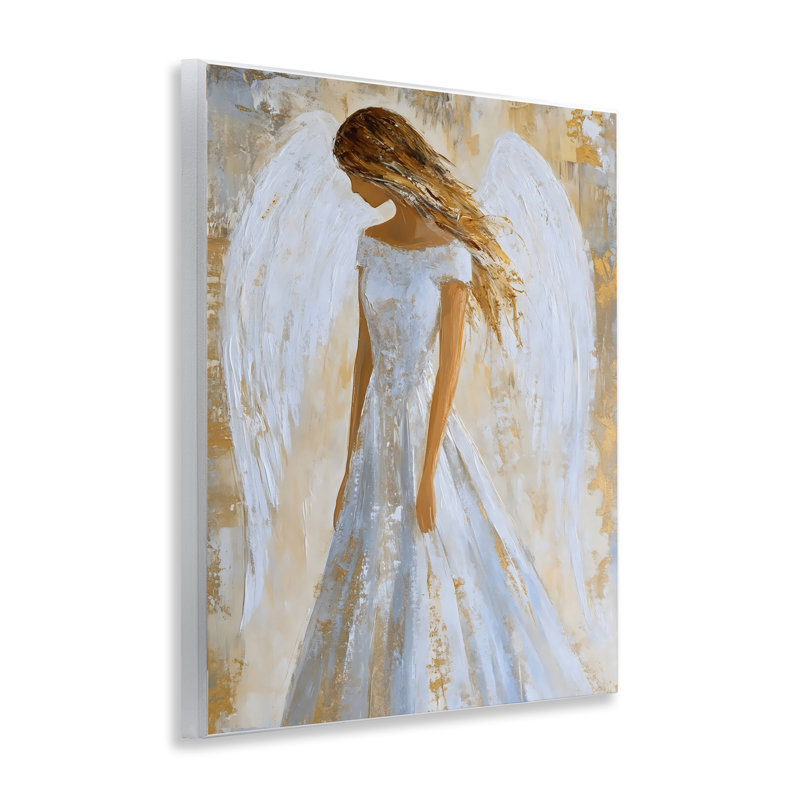 Saint Ange sur plaque murale blanche, design par Franklyn Gregory