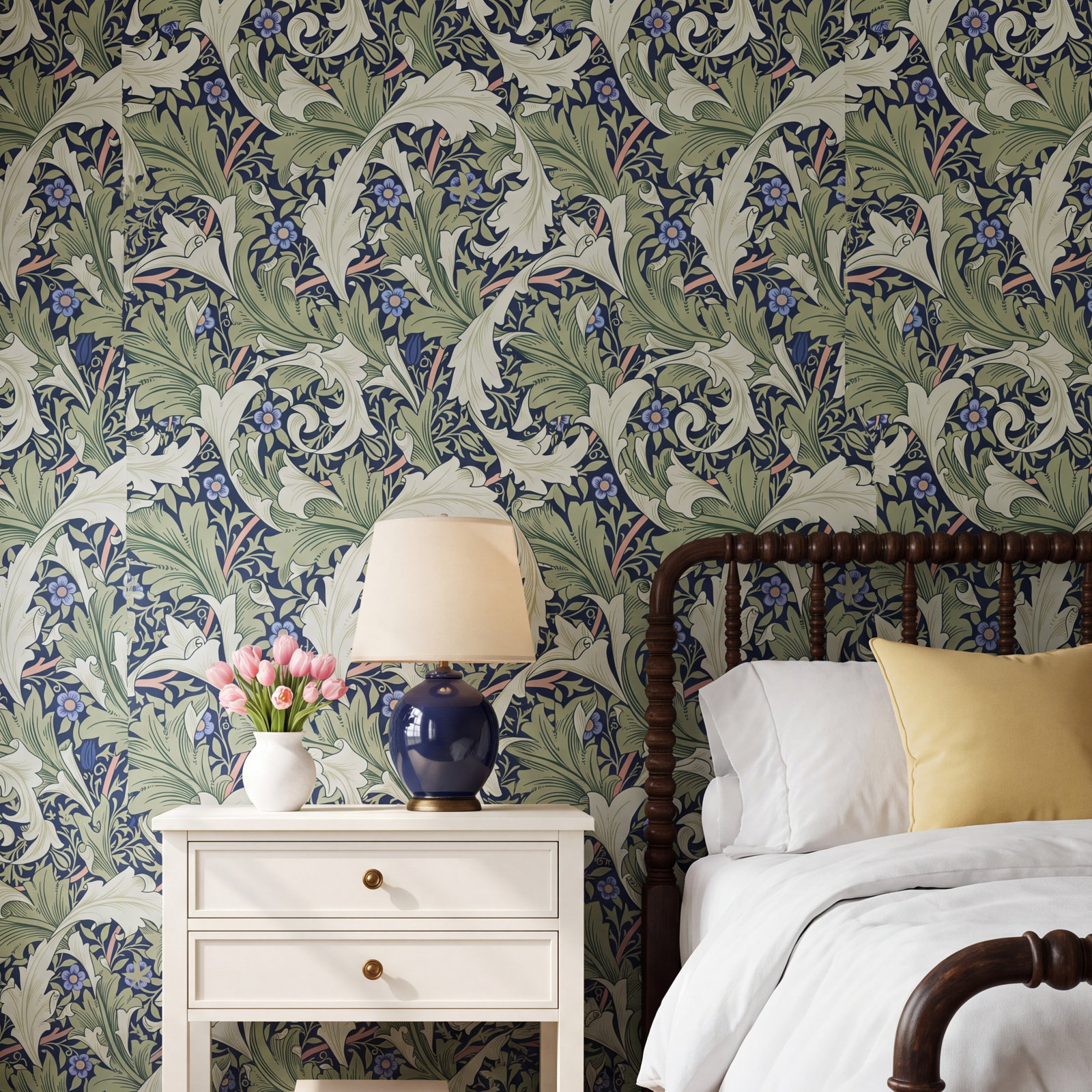 Granville Floral Wallpaper, Green