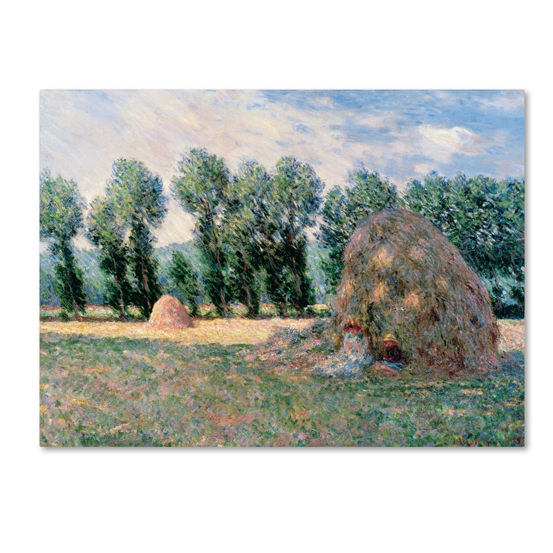 « haystacks », reproduction sur toile tendue, H 14 po x l 19 po