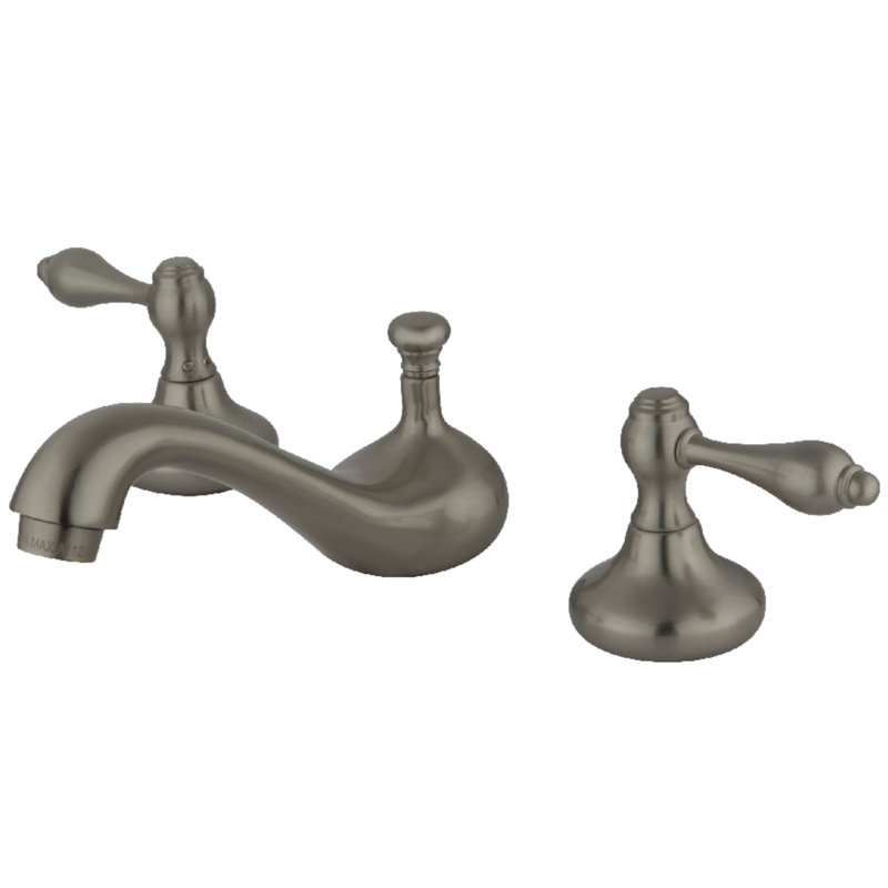 Widespread Bathroom Faucet with Drain Assembly, Satin Nickel
