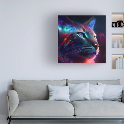 Wrapped Canvas Wall Art - Wumples  'Bobcat 4' Wall Art for Living Room, Bedroom, or Office Décor  - 24x24