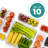  Refrigerator Storage Bins with Lids 10 Pack