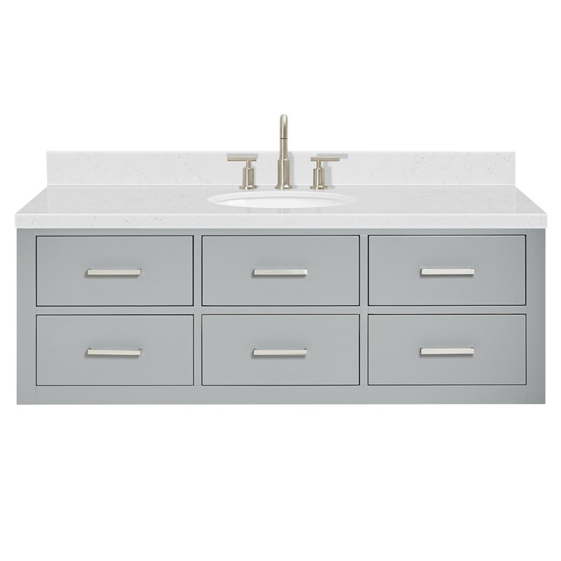 Ensemble de meuble-lavabo simple mural 54,25 "Macmullin, Gris