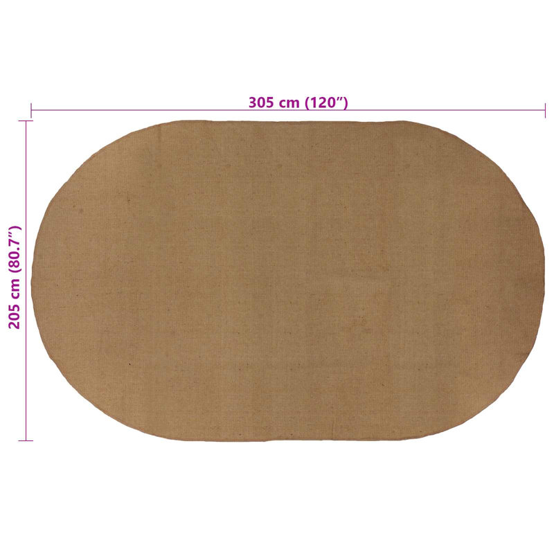 Hand Braided Area Rug, Oval 205cm x 305cm