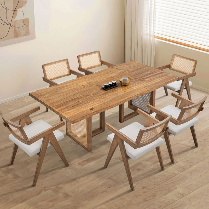 Mid-Century Modern Oversize Waves Dining Table, 29.53" H x 70.87" L x 35.43" W