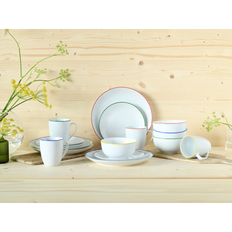 Luna Color Line Piece Porcelain Dinnerware Set - Service for 4