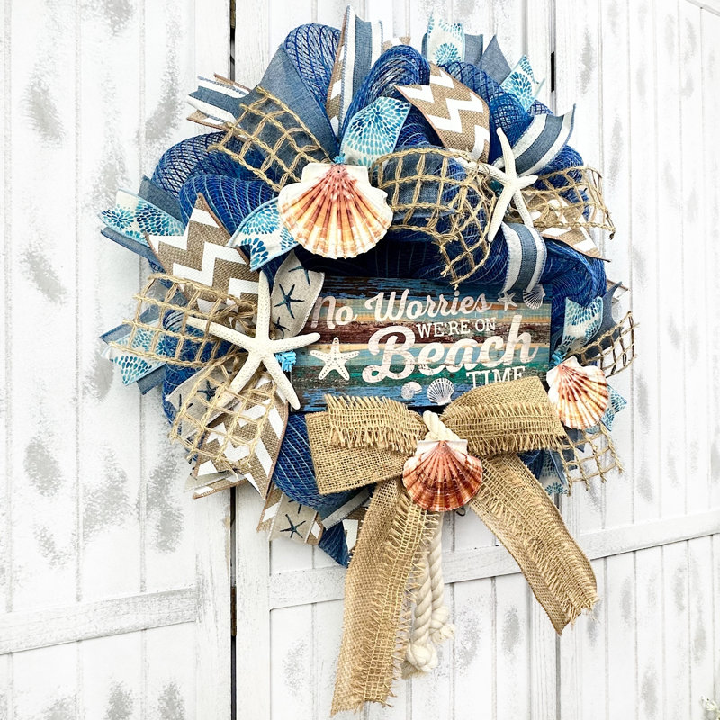 Couronne de toile de jute bleue No Worries