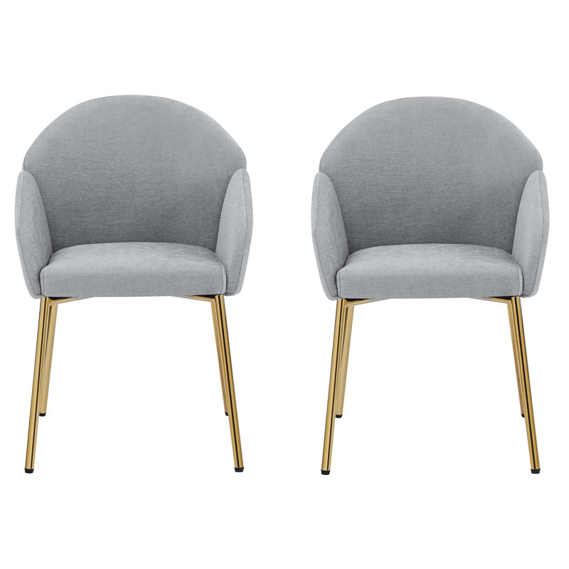 Heckstall 19'' H Fabric Upholstered Metal Armchair, Gray