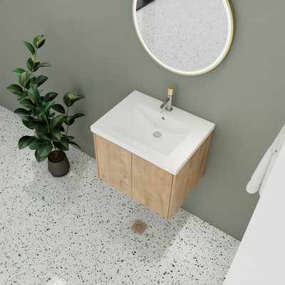 Meuble-lavabo simple 24,07 po avec plateau en résine Drost