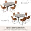 Ensemble de table de salle à manger 55,1 po, table de cuisine moderne pour 4 à 6 personnes, pieds en acier, ensemble de salle à manger à piédestal avec chaise de salle à manger, gain de place-115296622-115296625-122499344