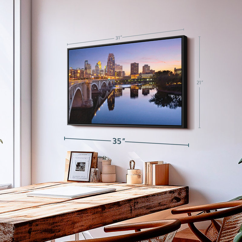 Impression sur toile Cityscape Of Minneapolis, H 21 po x l 31 po