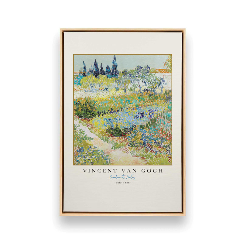 Van Gogh's Garden at Arles v3, reproduction sur toile dans un cadre, H 12,75 po x l 8,75 po