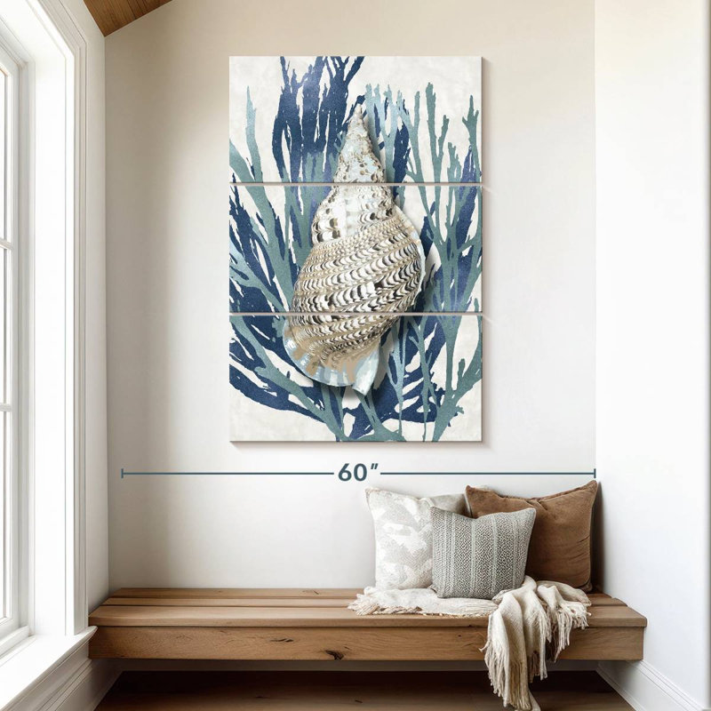 Aletra Shell Coral Aqua Blue I, 50" H x 32" W