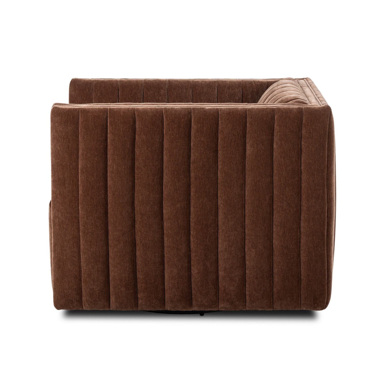 Brandt Genuine Leather Swivel Armchair, Amici Tobacco Polyester