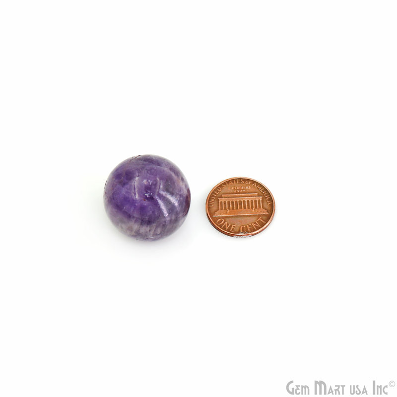 Natural Polished Gemstone Sphere, Decorative Accent, Smooth Ball Home Decor, 15-25mm, Amethyst