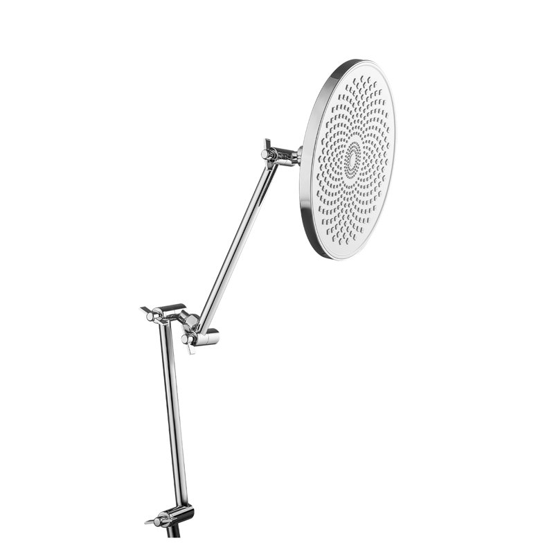 Rallonge de bras d'extension de pomme de douche réglable de 11 pouces - Support mural robuste en acier inoxydable et laiton avec angle de rotation de 360 ° pour les pommes de douche à effet pluie