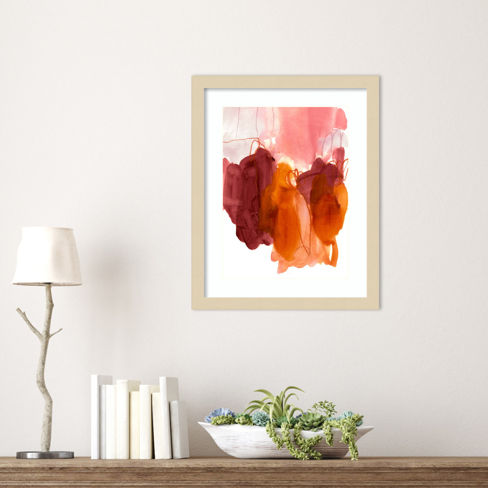 Orelia "Abstract Painting X" Print, 17" H x 14" W, Brown