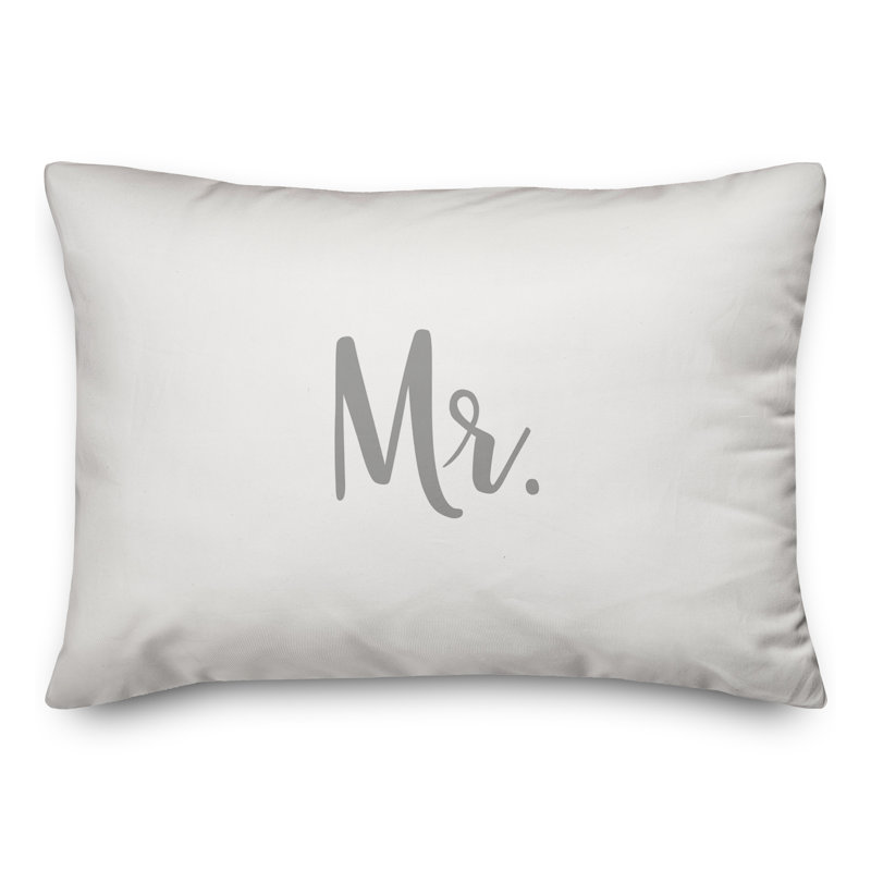 Throw Pillow, Gray/White