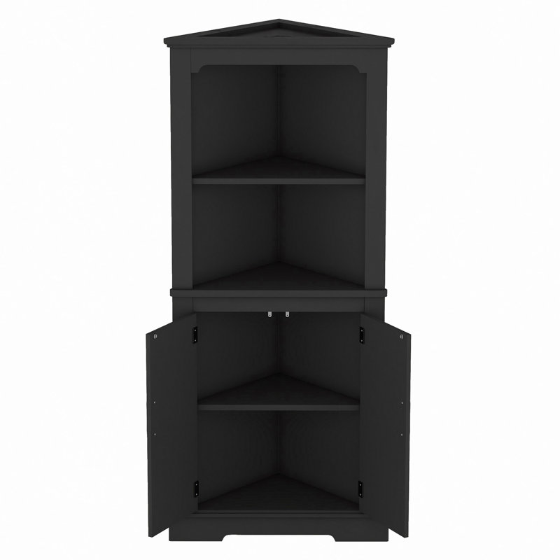 Corner Storage Cabinet, Black