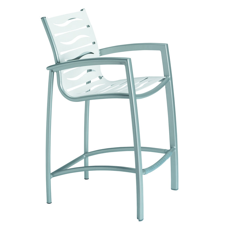 South Beach Outdoor Bar Stool, Moab, Snow Vinyl