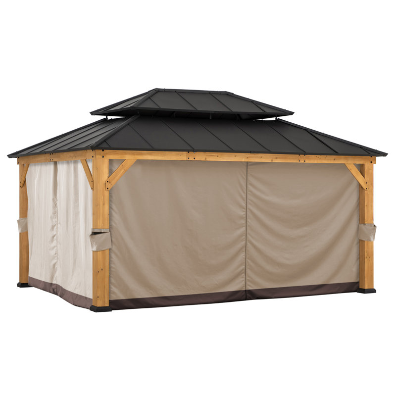Rideau d'intimité de remplacement universel Sunjoy, H 92,91 po x l 134,65 po x P 0,3 po, Brun
