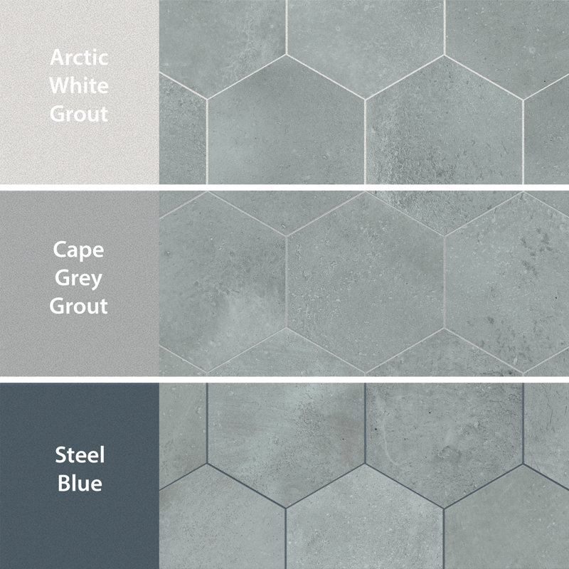 Atlas Hex 8-5/8 In. X 9-7/8 In. Porcelain Floor And Wall Tile, Gray