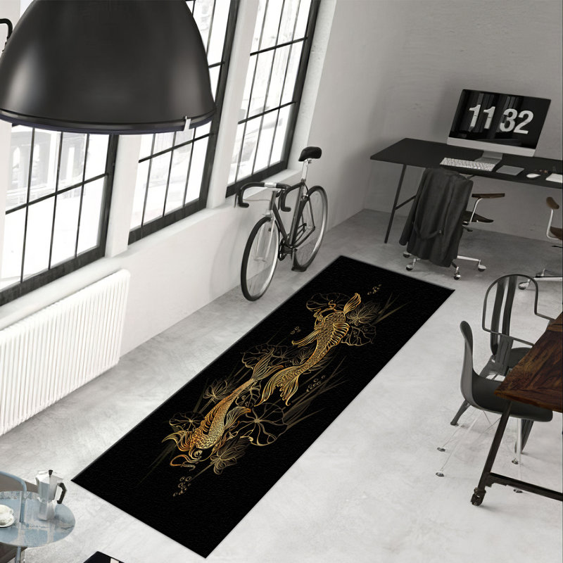 Soft Non-Woven Printed Rug Featuring Intricate Geometric Detailing for a Stylish and Modern Addition to Your Living Space