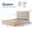 Base de lit grand format en bois avec tête de lit tapissier en tissu Boucle - aucun sommier nécessaire & amp; Support solide