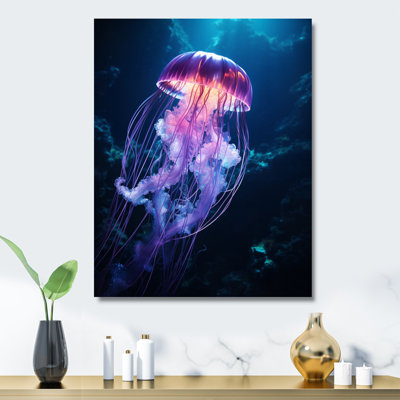 Décoration murale en métal Ethereal Glow Jellyfish I - Jellyfish