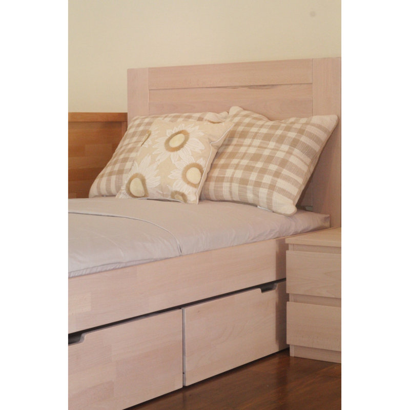 Lit plateforme avec rangement 2 boîtes Kamen, Beige, Simple