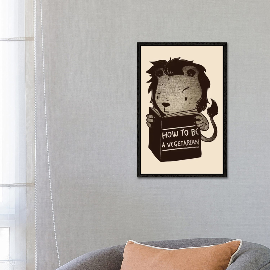 Lion How To Be Vegetarian von Tobias Fonseca - Gallery-Wrapped Canvas Giclée on Canvas