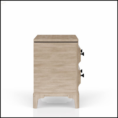 Table de chevet 2 tiroirs avec finition sable, tiroirs doublés de feutre et de cèdre, ports de chargement USB pour chambres modernes