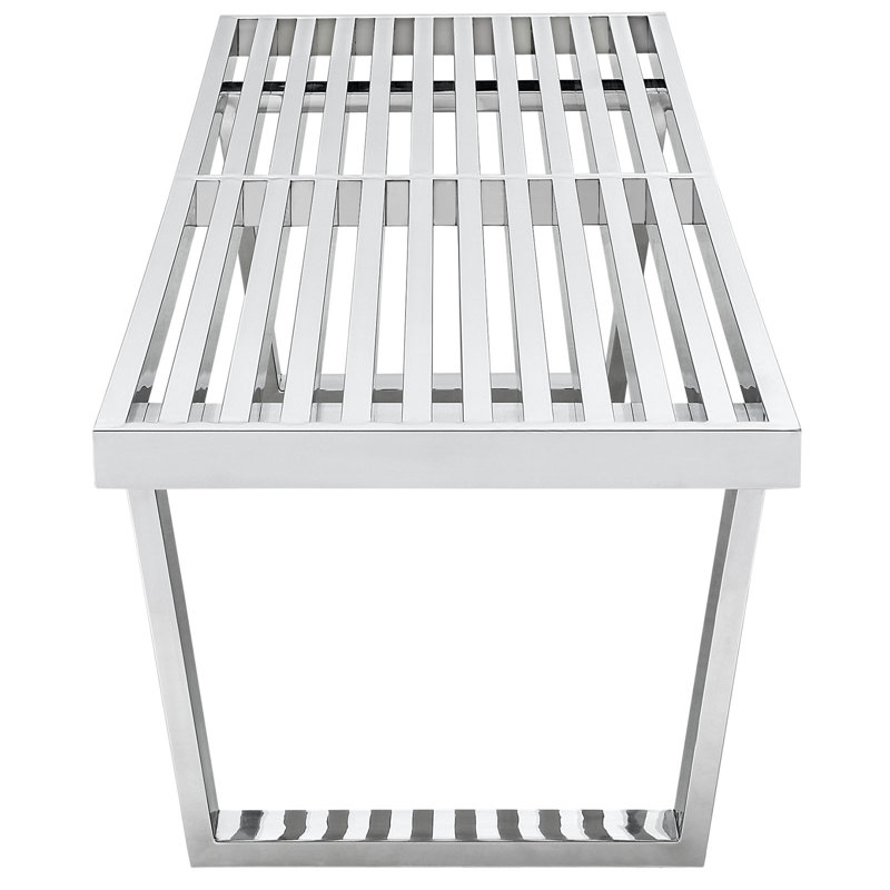 Modway 5-foot Two-Seater Stainless Steel Platform Bench