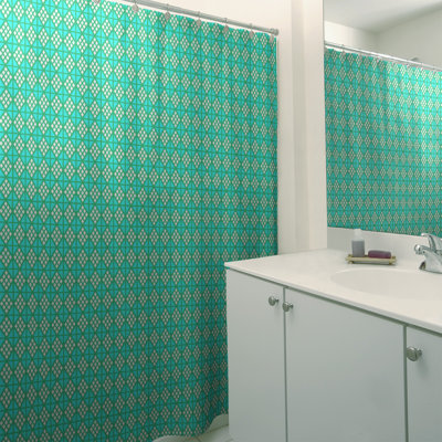 Rideau de douche simple hexagonal classique