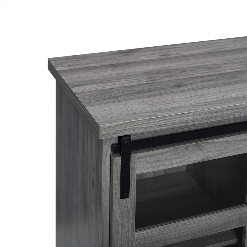 Stotfold 32'' Sliding Glass Door Accent Server, Slate Gray