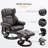Massage Recliner Chair With Ottoman Footrest, 10 Vibration Points, 360° Swivel Reclining Chair, Faux Leather Living Room Chair With Side Pocket And Remote Control