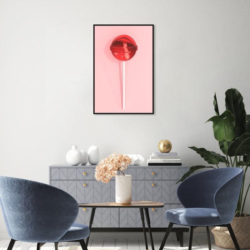 Sucette - peinture, H 30 po x l 20 po, Noir, Cadre noir