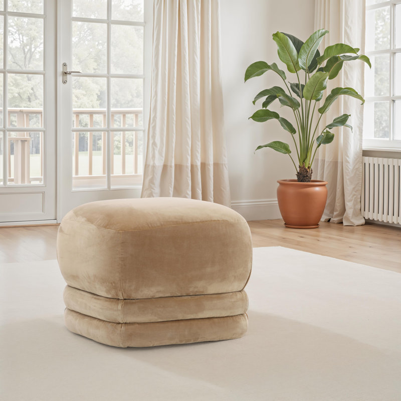Maeva Upholstered Ottoman, Camel