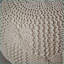 Pouf de repose-pieds, repose-pieds rond en coton tricoté / coussin de plancher | Beige | Coton
