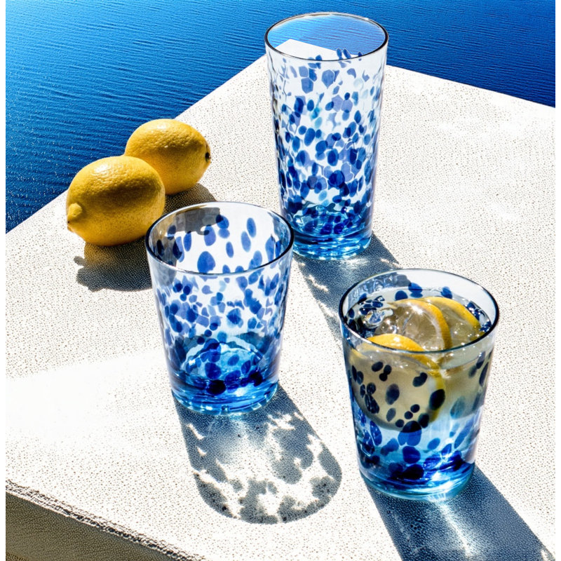 Vetro Blue Drinkware 12pcs Set, 6 Jumbo Drinkwares (655ml/pc), 6 DOF Drinkwares (475ml/pc)