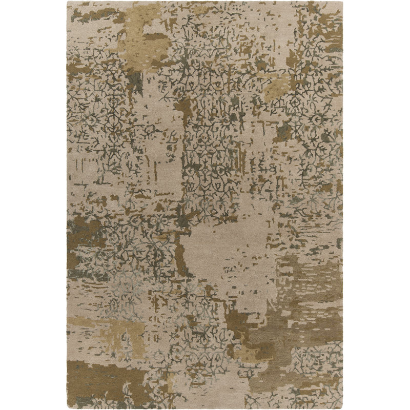 Rupec Patterned Contemporary Beige Area Rug, 5' x 7'6"