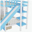 Lit double double avec 2 tiroirs, 3 tablettes de rangement et glissière - bleu-121069988-121069983