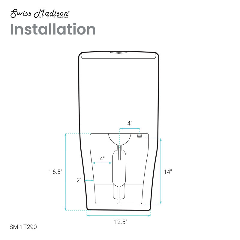 Toilette carrée une pièce à double chasse 1,1 / 1,6 GPU Brusque