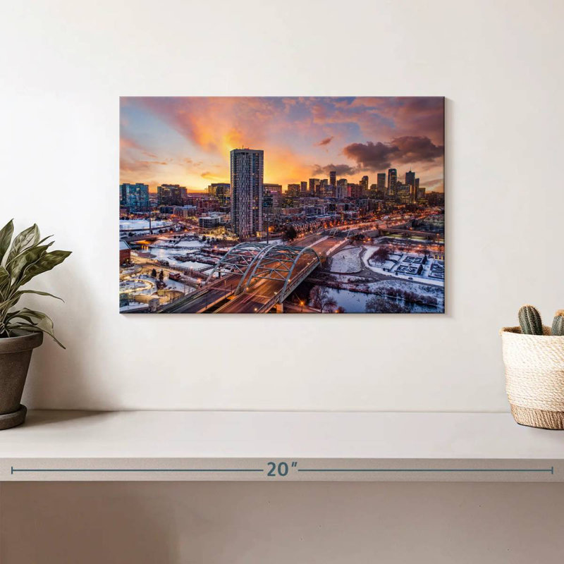 Coucher de soleil d'hiver Sireci Denver, H 8 po x l 12 po