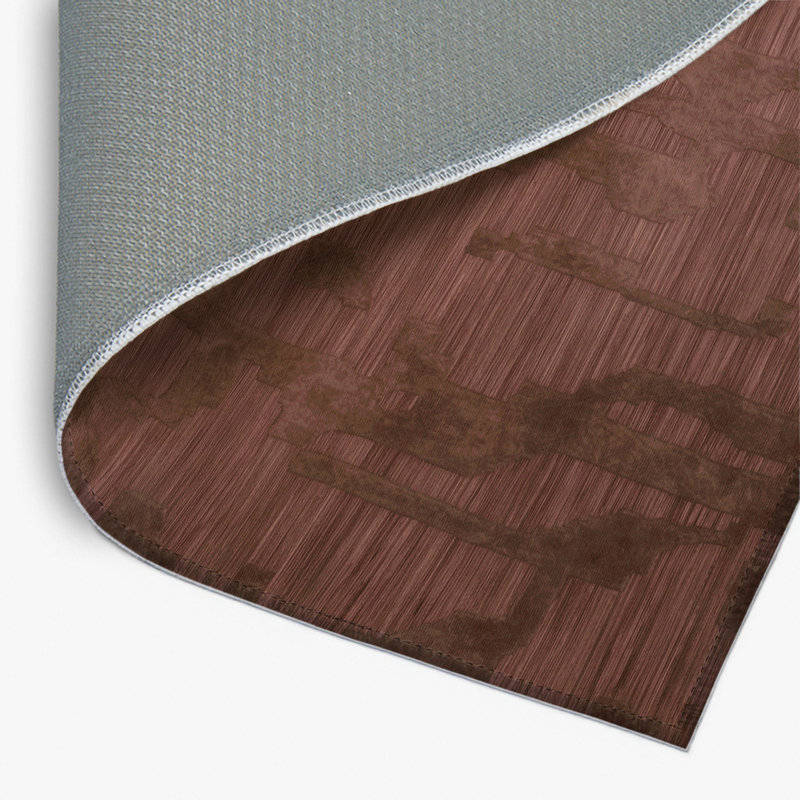 Tapis brun abstrait intérieur et extérieur, Rectangulaire 2 pi x 3 pi