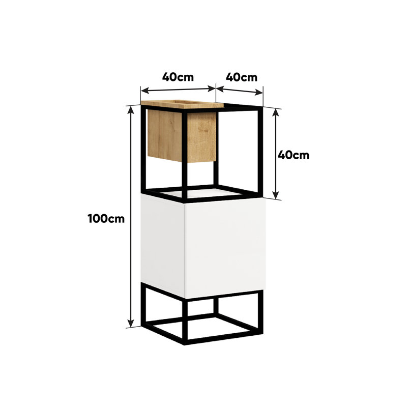 Harmann 100 cm H x 40 cm W Steel Cube Bookcase