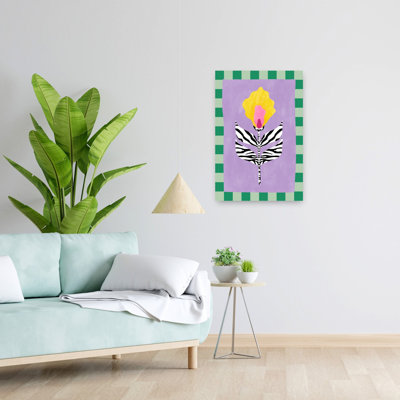 Contemporary Art Abstract Bold Contemporary Zebra Flower Art 1 Piece Wrapped Canvas Wall Art