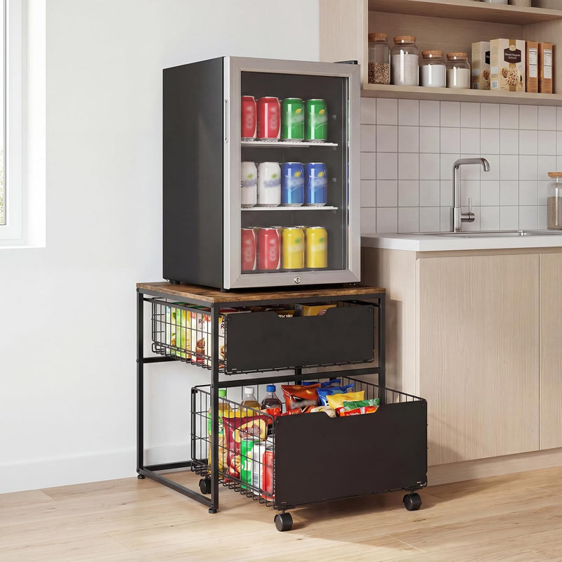 55.5 cm W Shelving Unit, Brown/Black