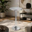 Table de bar ronde contemporaine réglable en argent